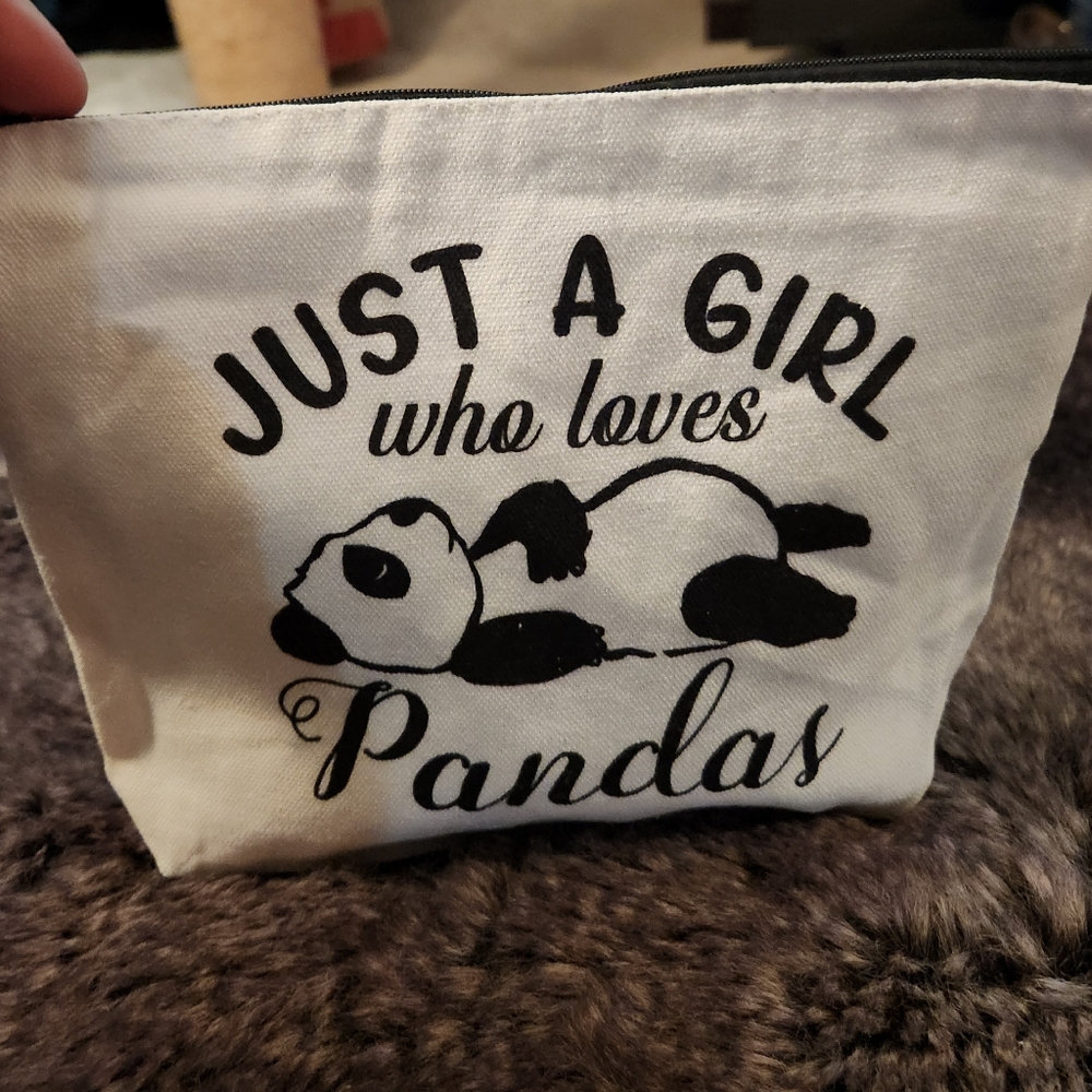 Just a girl who loves Pandas makeup bag, craft bag, pencil bag